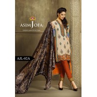 Asim Jofa Luxury Lawn Collection 2016 Original -03 Pcs Suit AJL2-A